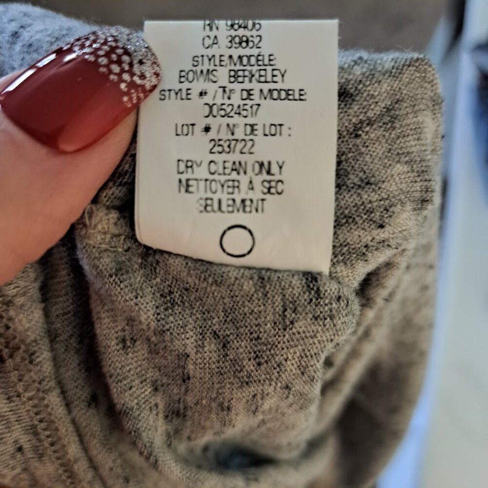 Theory Women's Medium Cottom Wool blend t-shirt grey heathered short sleeve - Picture 6 of 6